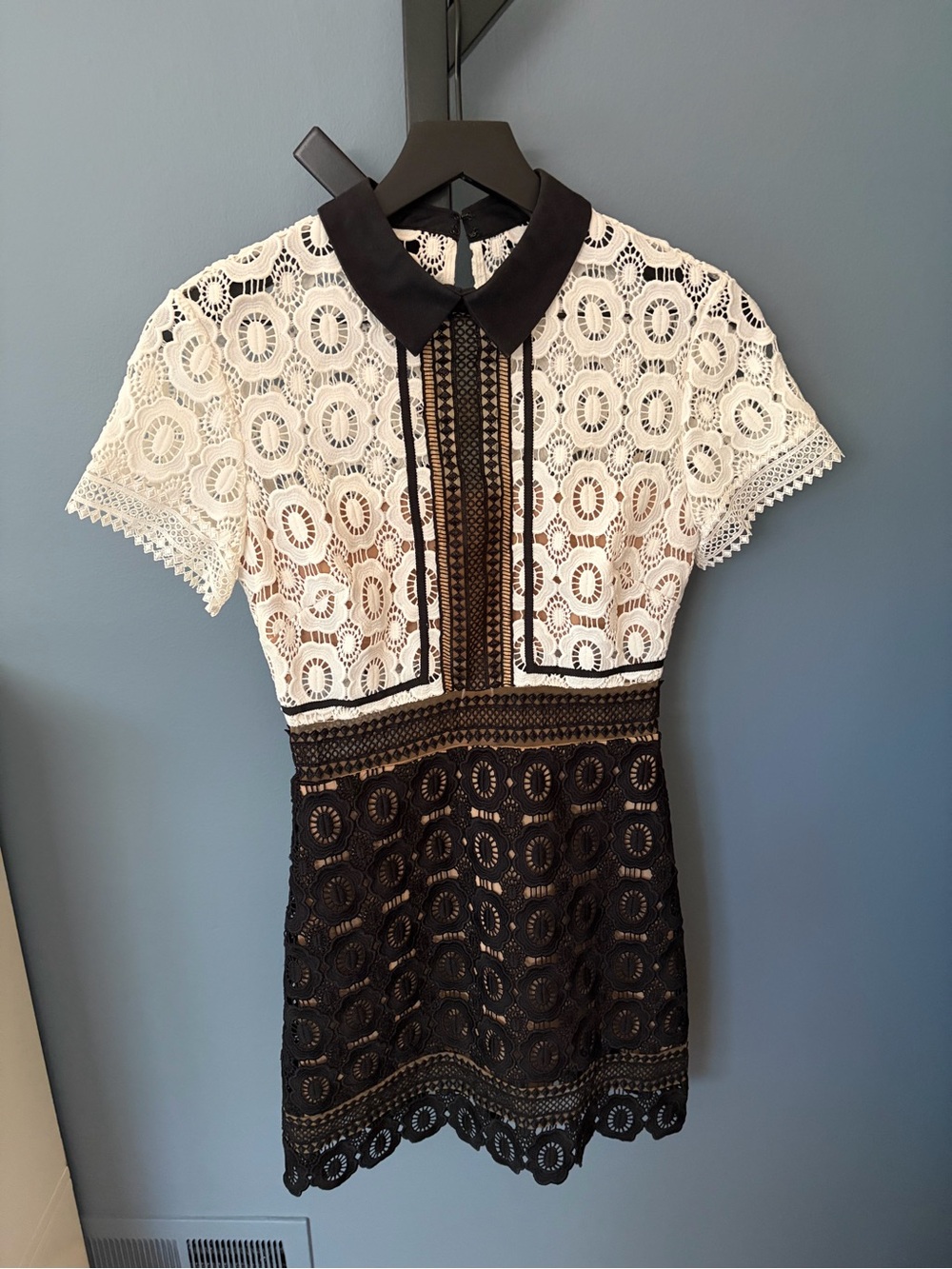 Two-Tone Black and White Lace Dress